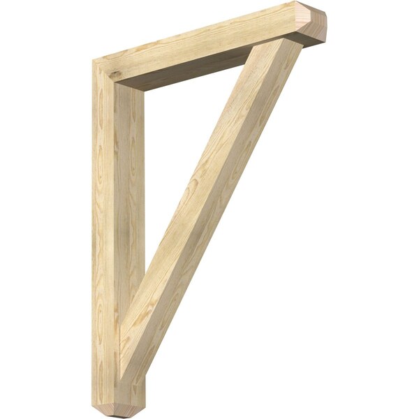Ekena Millwork Traditional Craftsman Rough Sawn Bracket w/ Offset Brace, Douglas Fir, 6"W x 36"D x 48"H BKT0604X36X48TRA04RDF - main